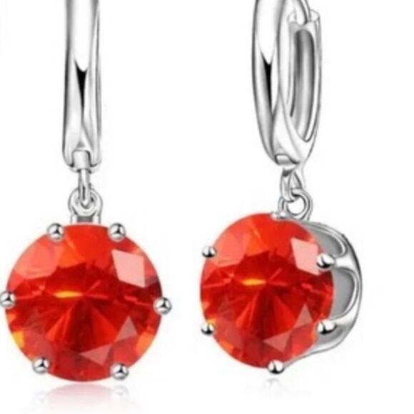 Orange Diamond CZ Jewelry Set 925 Sterling Silver Stamped & Genuine Gift Boxed🆕 - Picture 2 of 4